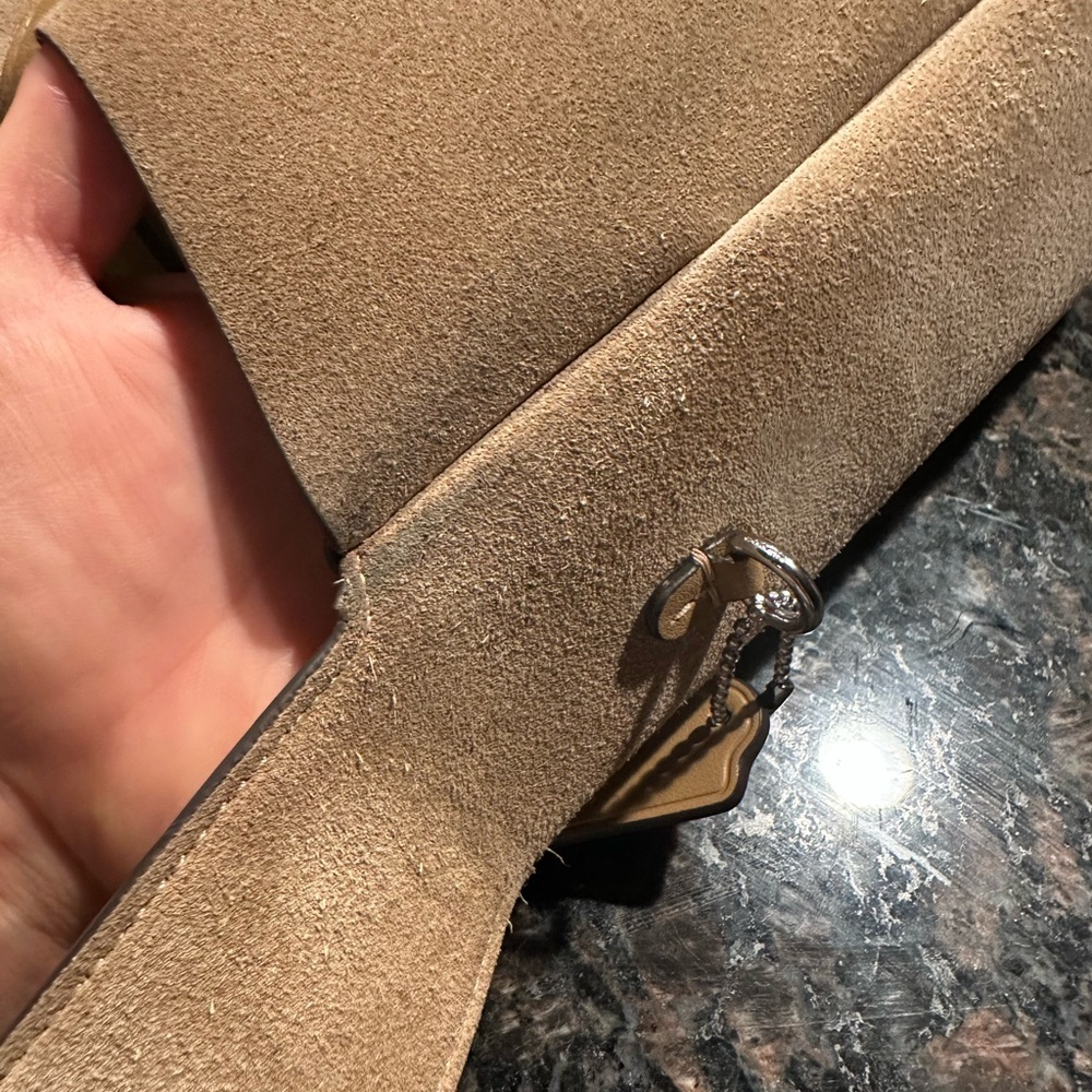 Coach Suede Shoulder Bag in Tan - Picture 9 of 10